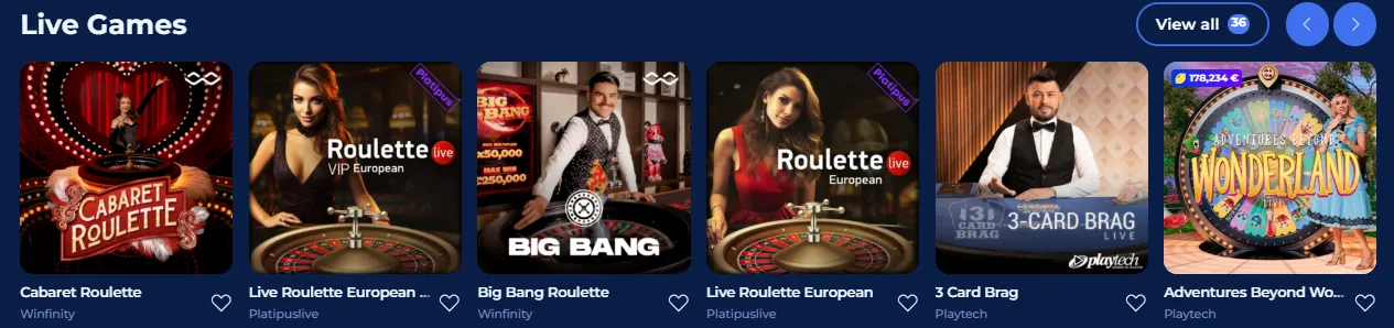 Leprezone casino live games